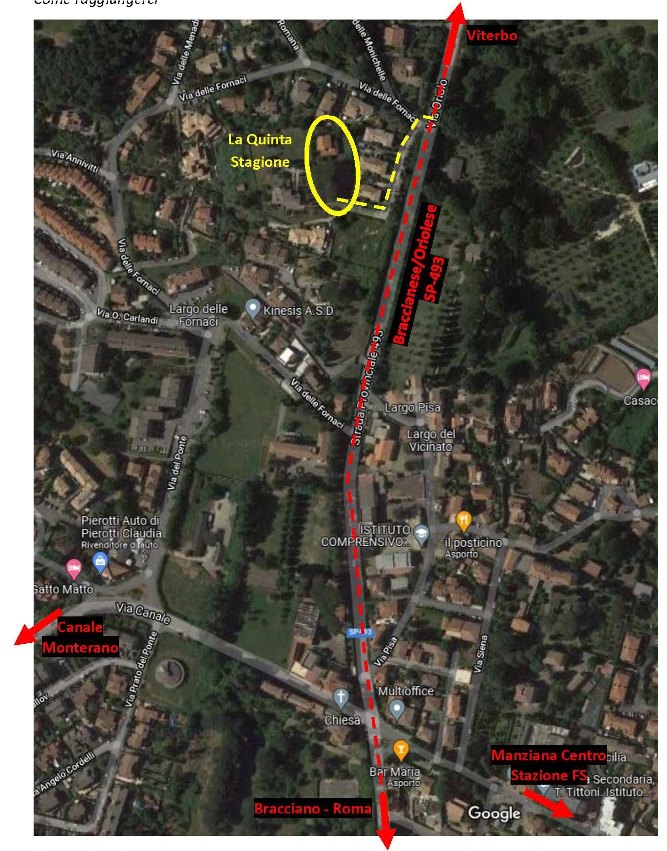 Come raggiungerci a Manziana